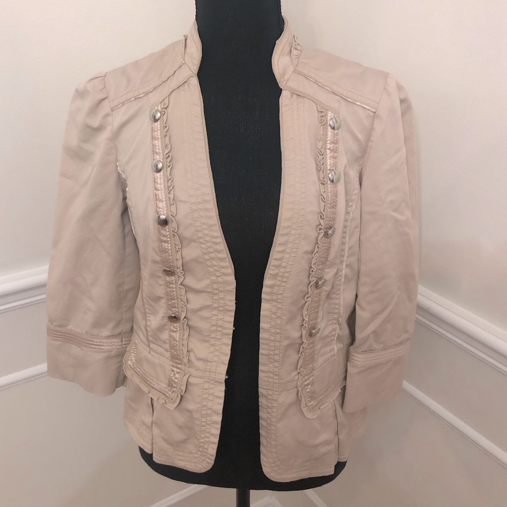 Victorian military beige jacket silver buttons
